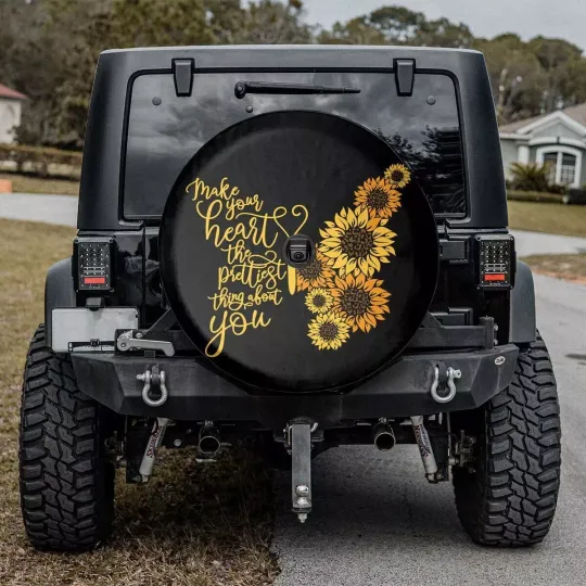 Discover Sunflower Butterfly Spare Tire Cover