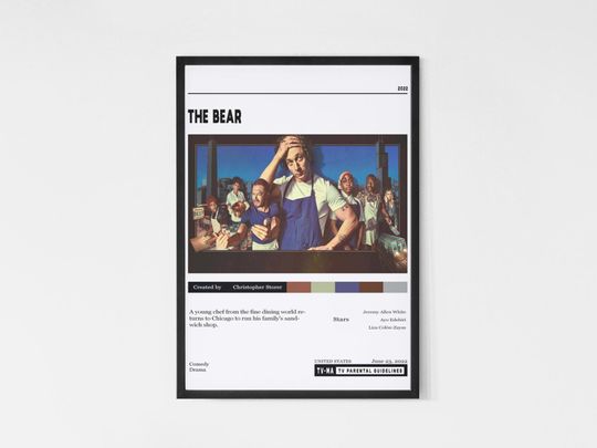 Discover The Bear Poster,  Minimalist Tv Series, Vintage Retro Art Print, Tv Series Poster