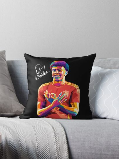 Discover Lamine Yamal Wpap Pop Art Pillow