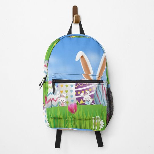 Discover Happy Easter - Colored Easter Eggs - Easter Bunnies Backpack