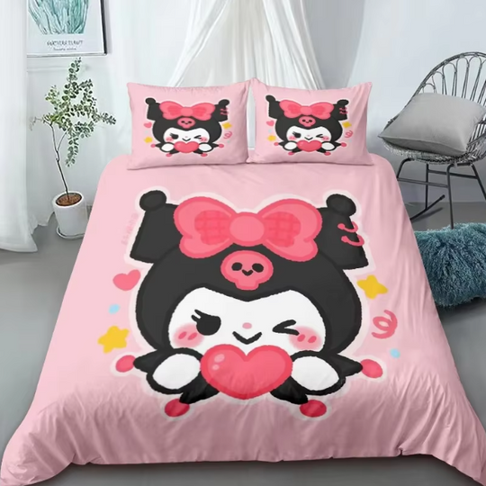 Discover Cute Kawaii Kuromi Bedding Sets Quilt Bed Cover Comforter Duvet Cover