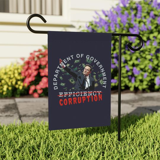 Discover Department of Government Corruption Garden Flag Banner, Anti-Trump Anti-DOGE Anti-Elon Musk Anti-Republican