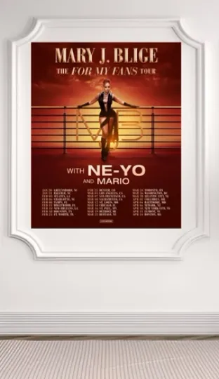 Discover Mary J Bilge Poster 18in X 24in Glossy Music Tour Date 2025 Poster
