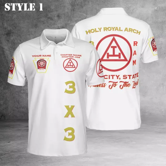 Discover Custom Name Holy Royal Arch Masonry York Rite Freemasonry Mason Polo Shirt