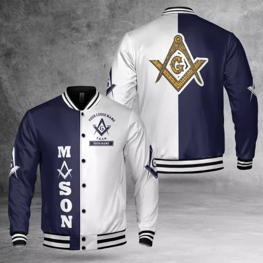 Discover Personalized Lodge Name, Number &Your Name Mason 3D Baseball Jacket