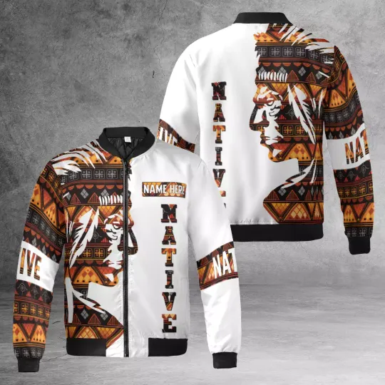 Discover Custom Name Native American Indian Art 3D Bomber Jacket