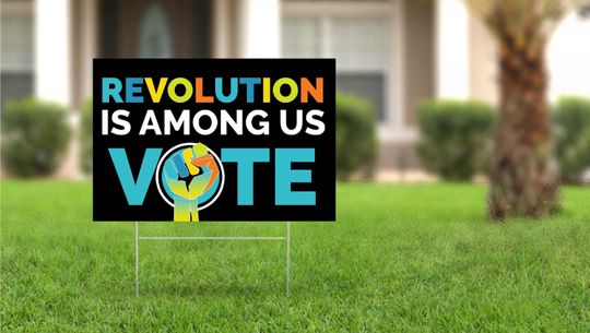 Discover Revolution is Among Us Vote Yard Sign Celebrate Diversity Love wins Yard Sign