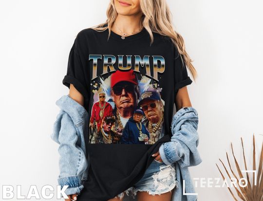 Discover Funny Gangsta Trump T-shirt, US Elections 2024, Conservative Patriotic Tee, Fourth of July Republican  Gift