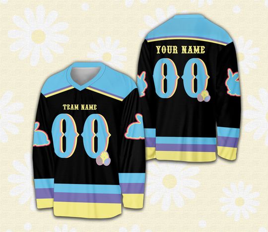 Discover Personalized Name Number Springtime Easter Hockey Jersey