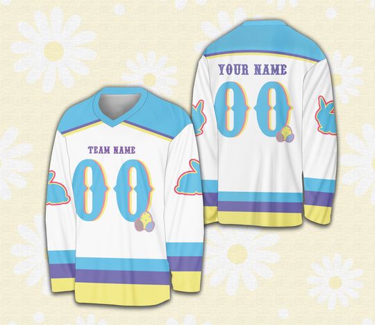 Discover Personalized Name Number Springtime Easter Hockey Jersey