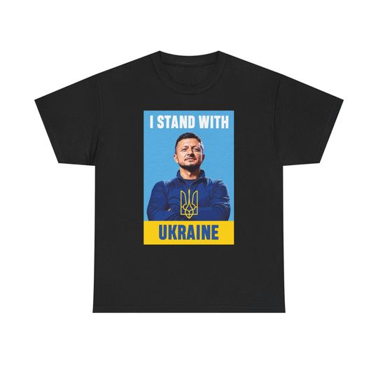 Discover I Stand With Ukraine unisex cotton t-shirt, Featuring Ukrainian