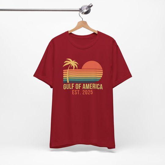 Discover Gulf of America Shirt, Retro Sunset Tee, Political Geography Tshirt