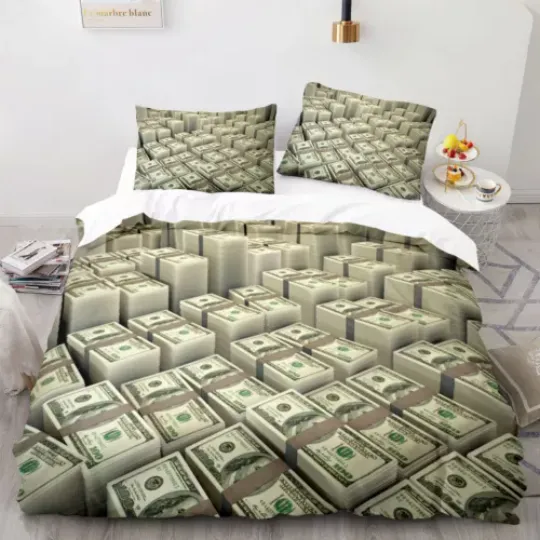 Discover Money Dollar Duvet Cover Twin Full Queen Bedding Set Comforter Quilt Cover Set