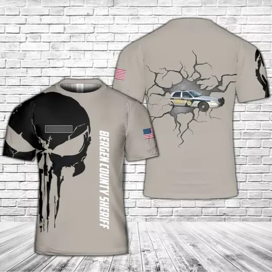 Discover Custom Name Bergen County Sheriff, New Jersey 3D T-shirt