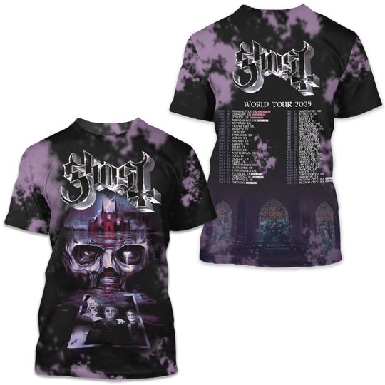 Discover Ghost Rock Band World Tour 2025 The Schedule T-Shirt 3D
