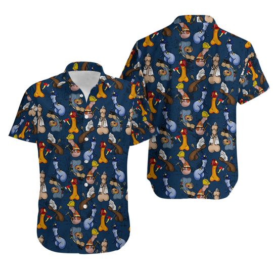 Discover Multi-Role Cocks Print Hawaii Casual Short Sleeve Shirt, Summer Hawaii Shirt