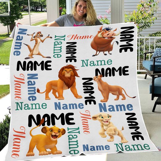 Discover Personalized Name Blanket, Personalized Lion King Blanket, Lion King name Blanket