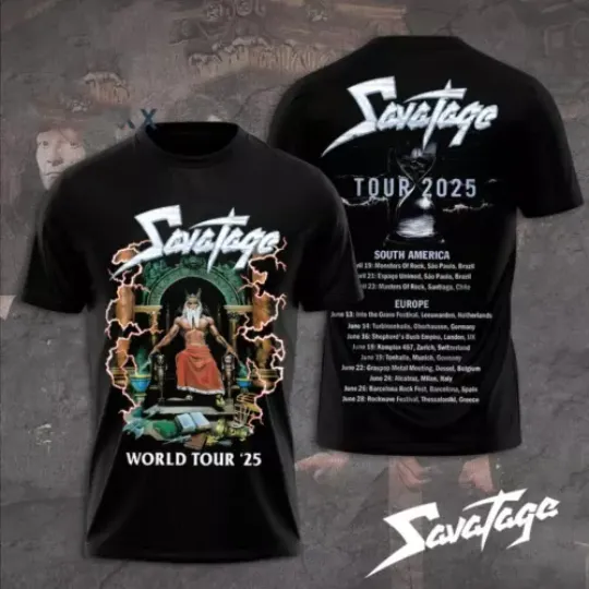 Discover Savatage World Tour 2025 3D T-Shirt