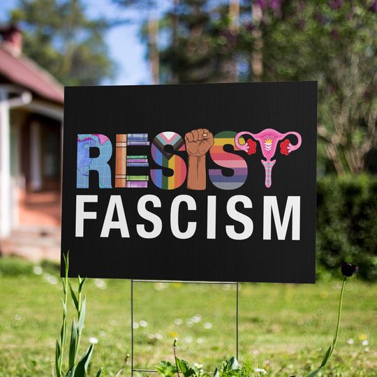 Discover Resist Fascism Yard Sign, Activist Gift, LGBTQ+ Pride Yard Sign