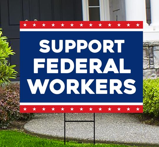 Discover Support Federal Workers Yard Sign, Resist Hate Lawn Sign, Anti-Trump Sign