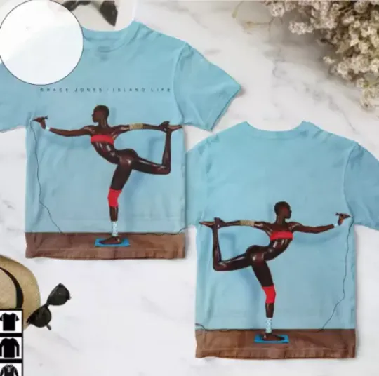 Discover Grace Jones Island Life Album Cover AOP 3D T-shirt