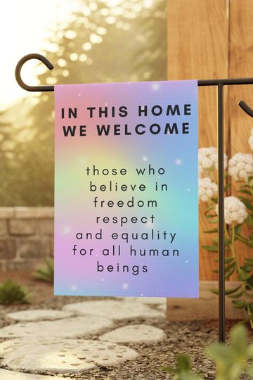 Discover House Banner, Respect All Humans Anti Trump, Anti MAGA Banner, Protest Flag, Yard Sign, Political Decor, Activist Gift