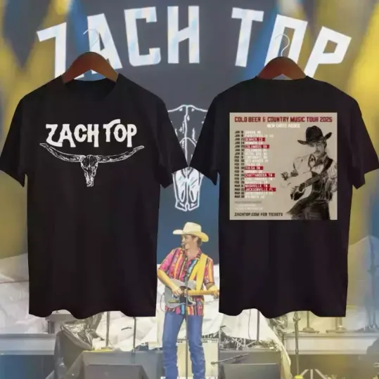 Discover 2025 Zach Top Cold Beer & Country Music Tour T-Shirt
