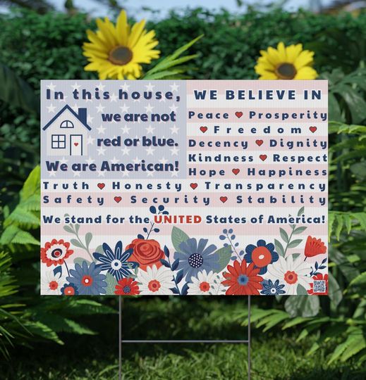 Discover In This House USA Flag Yard Sign, Outdoor Decor