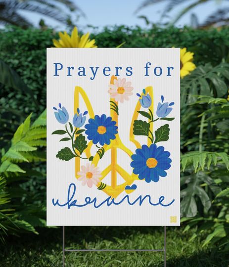 Discover Prayers for Ukraine Yard Sign, Outdoor Decor, Support Ukraine