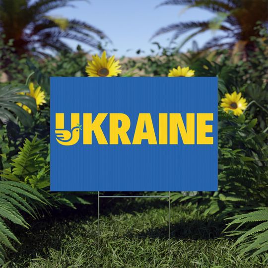 Discover Lawn Sign We Stand with Ukraine | Support Ukraine
