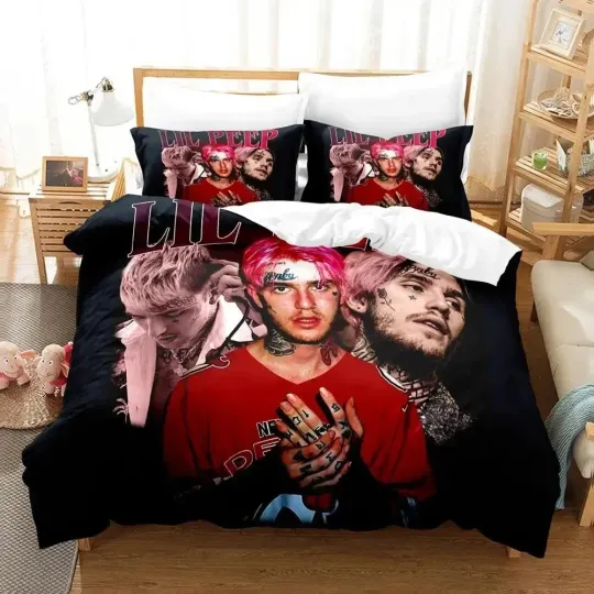 Discover 3D Print Rapper Lil Peep Bedding Set, Gifts for fan