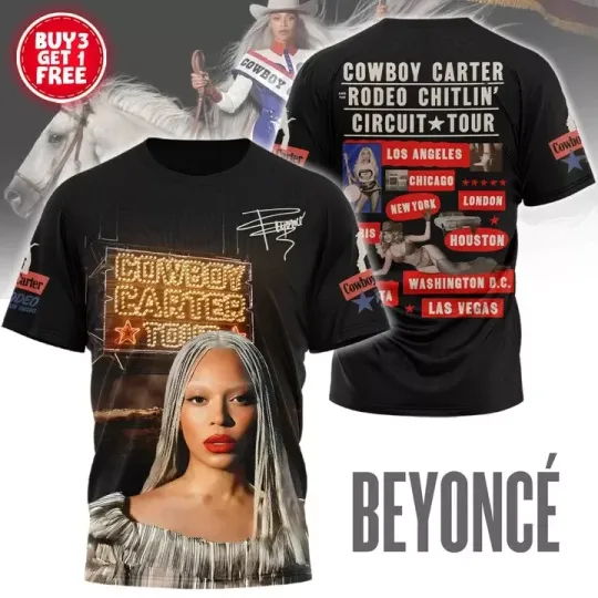 Discover Celebrate Beyonce’s Cowboy Carter Tour 2025 T-Shirt 3D
