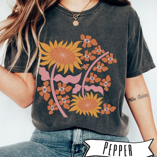 Discover Sunflower Shirt, hippie boho Shirt, wildflower Shirt