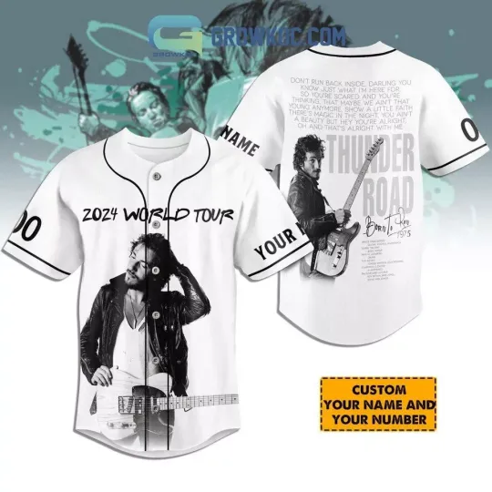 Discover Bruce Springsteen Thunder Road 2024 World Tour Personalized Baseball Jersey