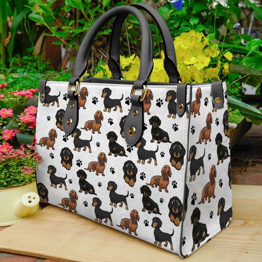 Discover Dachshund Dog Leather Handbag, Dachshund Lover's Handbag