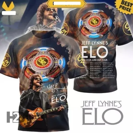 Discover Jeff Lynne ELO The Over and Out Tour Music Concert Gift For Fans 3D Tshirt