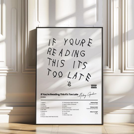Discover If You're Reading This It's Too Late Premium Poster