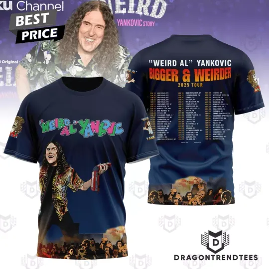 Discover Weird Al Yankovic Bigger & Weirder 2025 Tour 3D T-Shirt