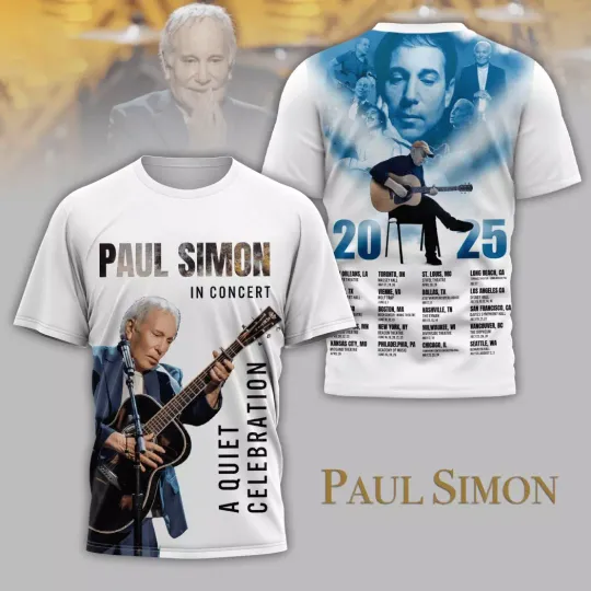 Discover Paul Simon A Quiet Celebration Concert 2025 3D T-Shirt