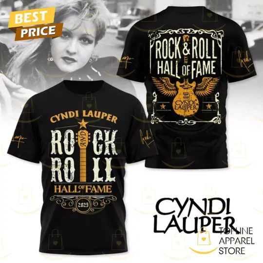 Discover Cyndi Lauper Rock & Roll Hall Of Fame 2025 3D T-Shirt