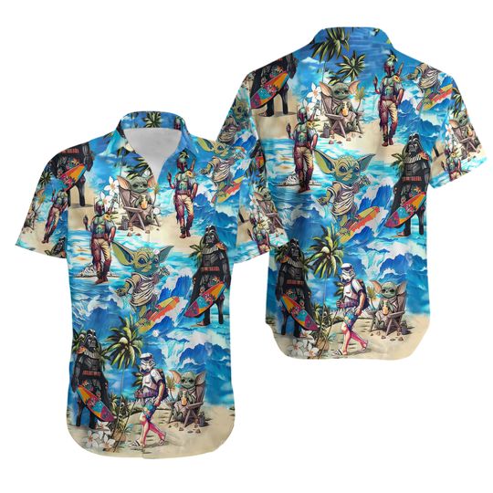 Discover Characters Special Surfing Hawaii Shirt, Universe Characters Beach Shorts
