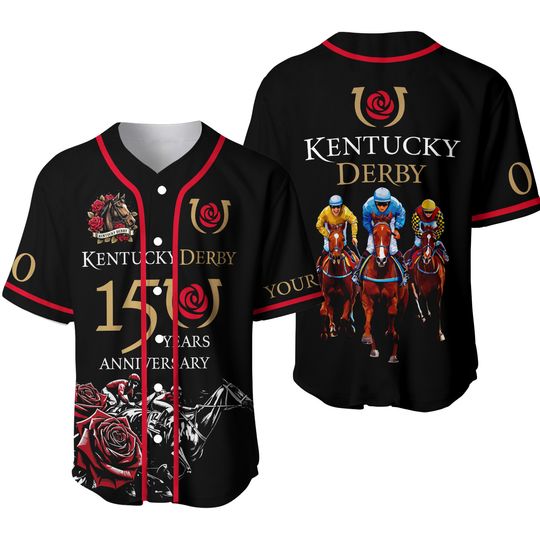 Discover Kentucky Derby 15 Years Anniversary Custom Baseball Jersey