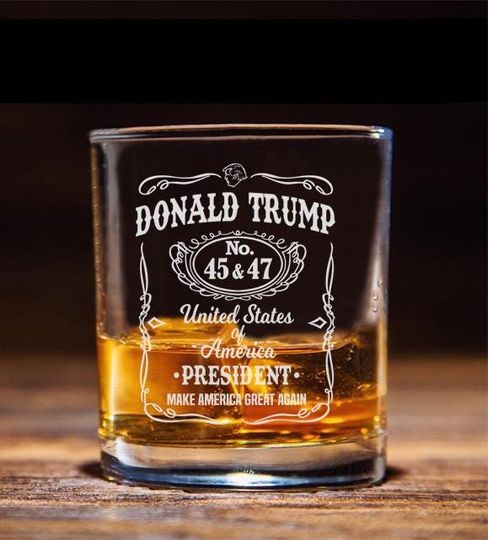 Discover President Trump Glass, Conservative Gift, Trump For Presidency, Political Gift, 45 47
