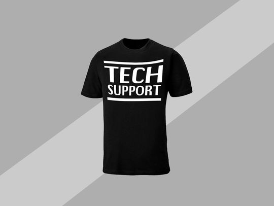 Discover TECH SUPPORT Black T-Shirt