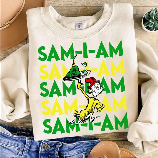 Discover Sam I Am , Seuss Geisel Green Eggs Ham sweatshirt