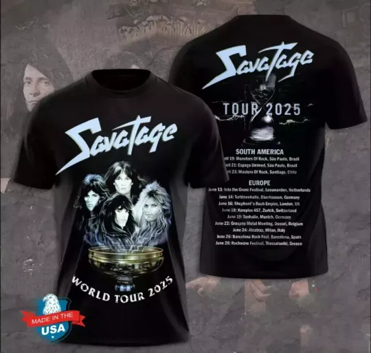 Discover Savatage World Tour 2025 AOP 3D T-shirt