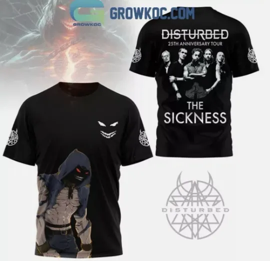 Discover Disturbed 25th Anniversary The Sickness 2025 Tour T-Shirt 3D