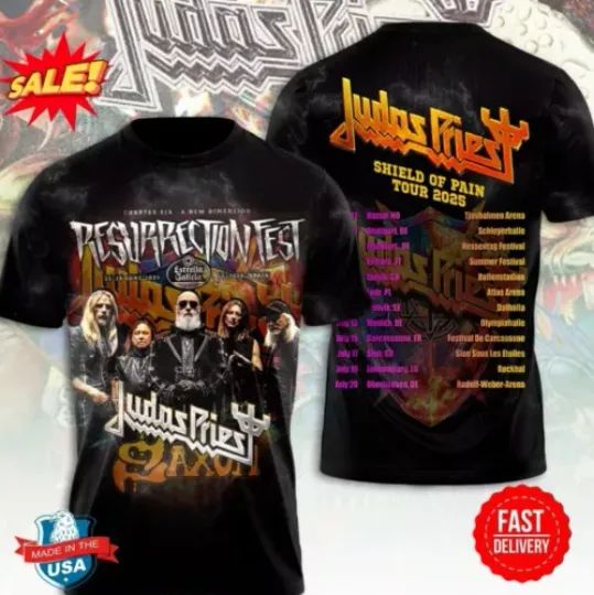 Discover 2025 Tour Judas Priest 3D T-Shirt