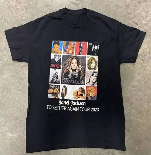 Discover janet jackson together again tour T-shirt Black Unisex Cotton All Size S-5XL