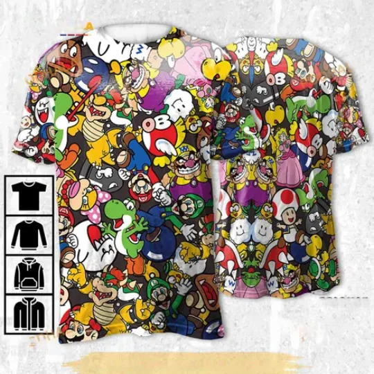 Discover Mario Attempt., Cute Mario Tees, Have Fun Mario Tees, Movie 3D Shirt